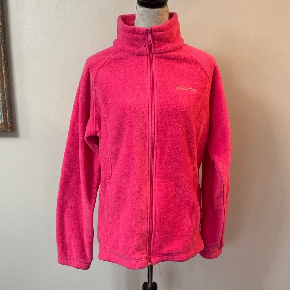 Columbia pink Fleece Jacket - Bright soft Pink EUC 1X